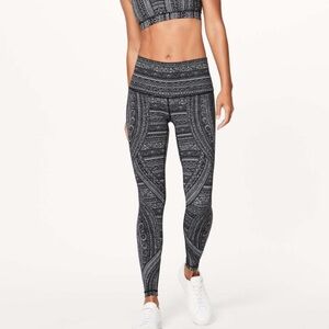 Lululemon Wunder Under High Rise Nulux 28” Entwined Gray Black 6
